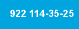 922 114-35-25 922 114-35-25